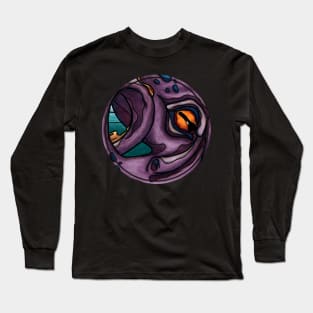 Purple octopus with orange eye Long Sleeve T-Shirt